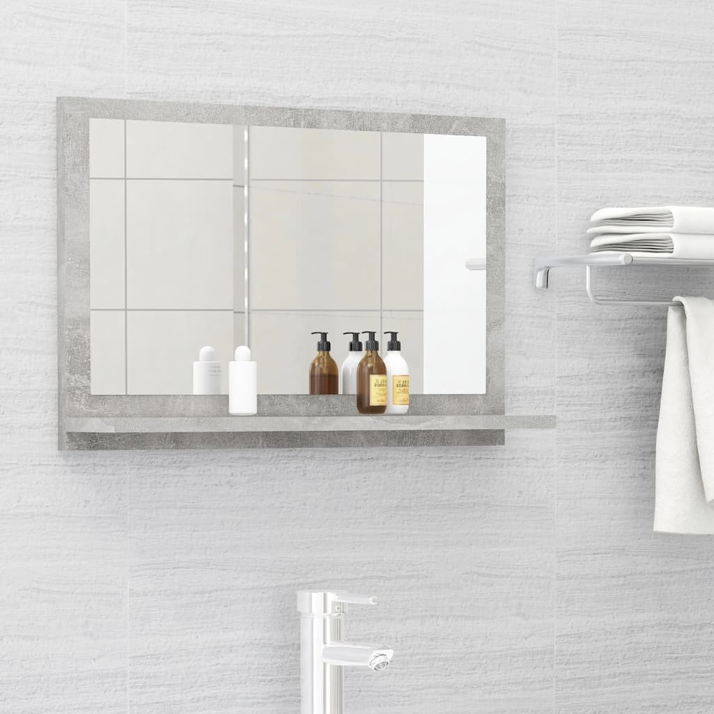 vidaXL Lustro �azienkowe, szaro�� betonu 60x10,5x37 cm