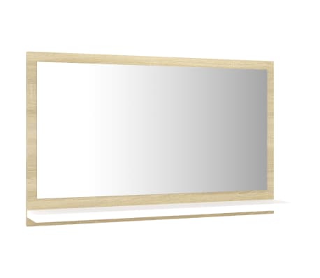 vidaXL Mirror White and Sonoma Oak Engineered wood and acrylic