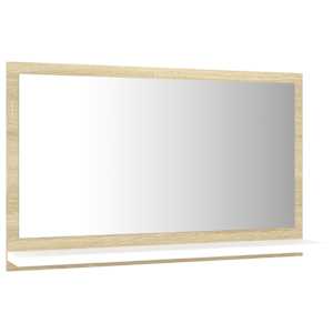 vidaXL Mirror White and Sonoma Oak Engineered wood and acrylic