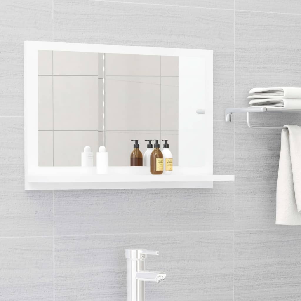 Badspiegel Hochglanz-Weiß 60×10,5×37 cm Spanplatte