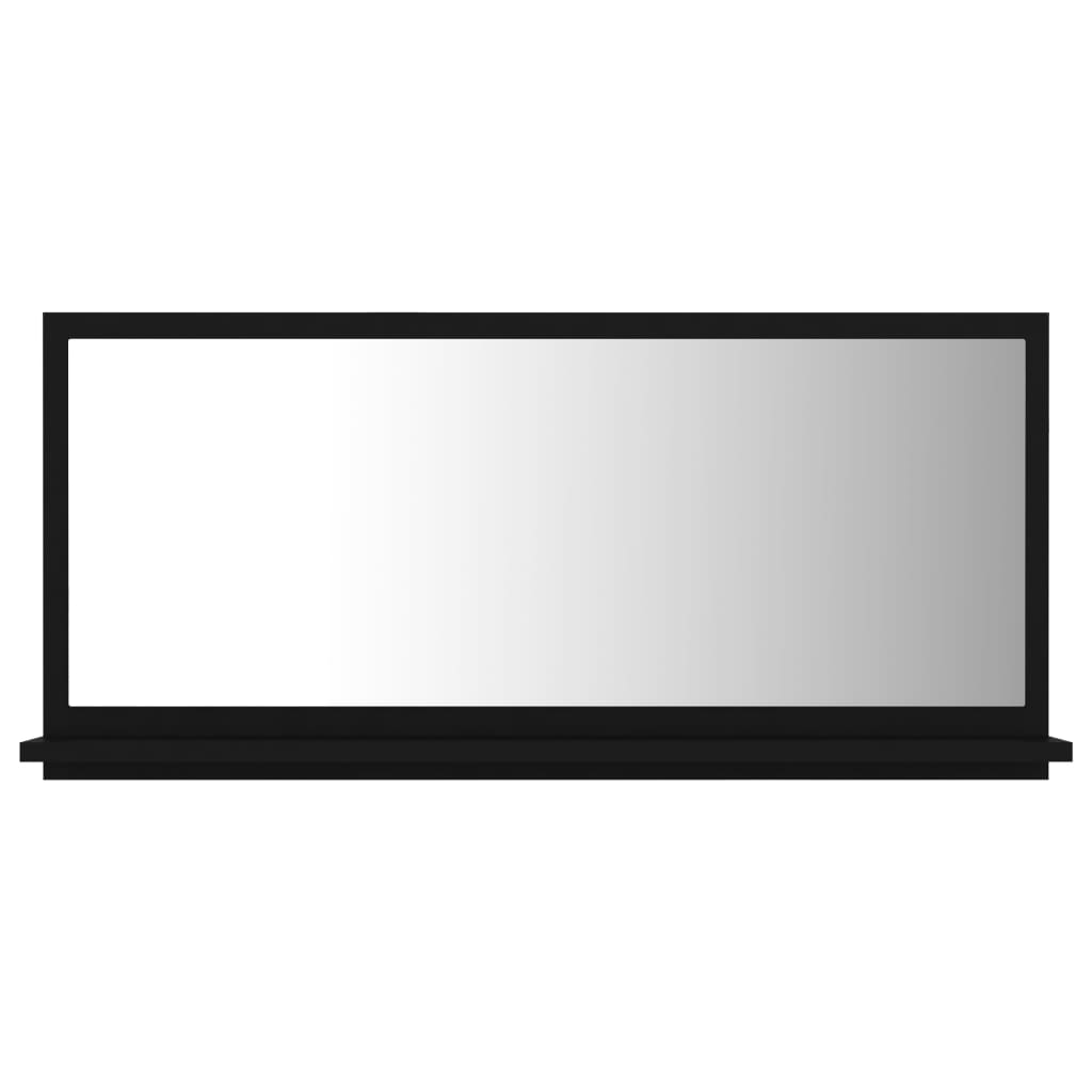 Badspiegel Schwarz 80×10,5×37 cm Spanplatte
