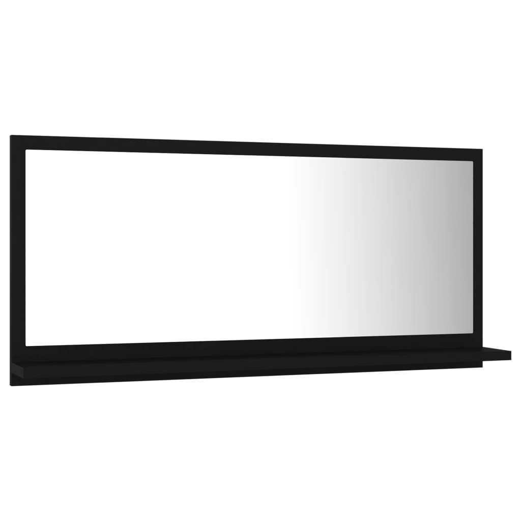 vidaXL Specchio da Bagno Nero 80x10,5x37 cm in Legno Multistrato