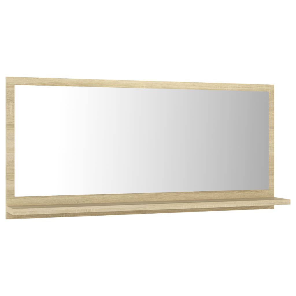 vidaXL Bathroom Mirror Sonoma Oak 31.5"x4.1"x14.6" Chipboard