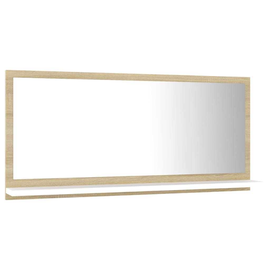 

vidaXL Badkamerspiegel 80x10,5x37 cm spaanplaat wit sonoma eikenkleur
