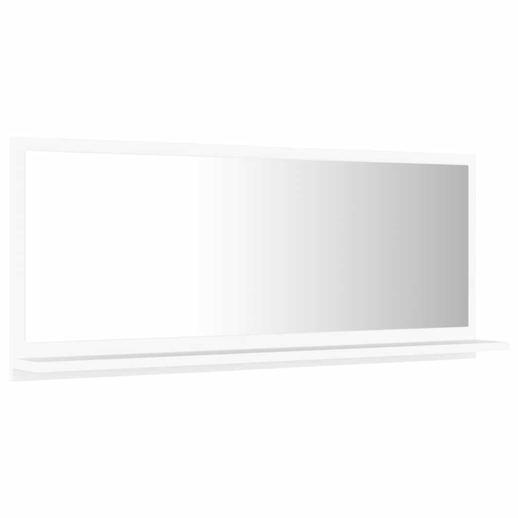 Espejo de baño madera contrachapada blanco 90x10,5x37 cm 4