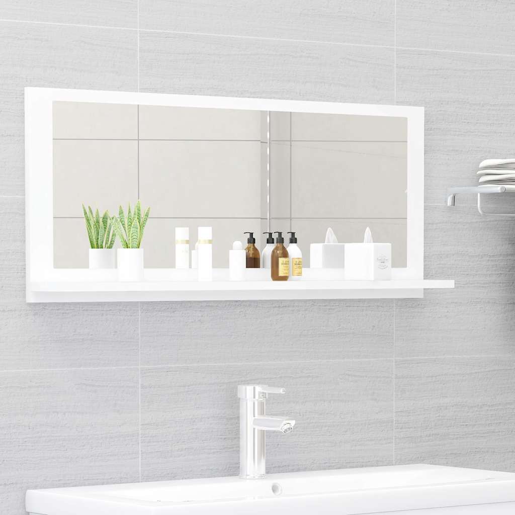 vidaXL Lustro �azienkowe, bia�e 90x10,5x37 cm, materia� drewnopochodny