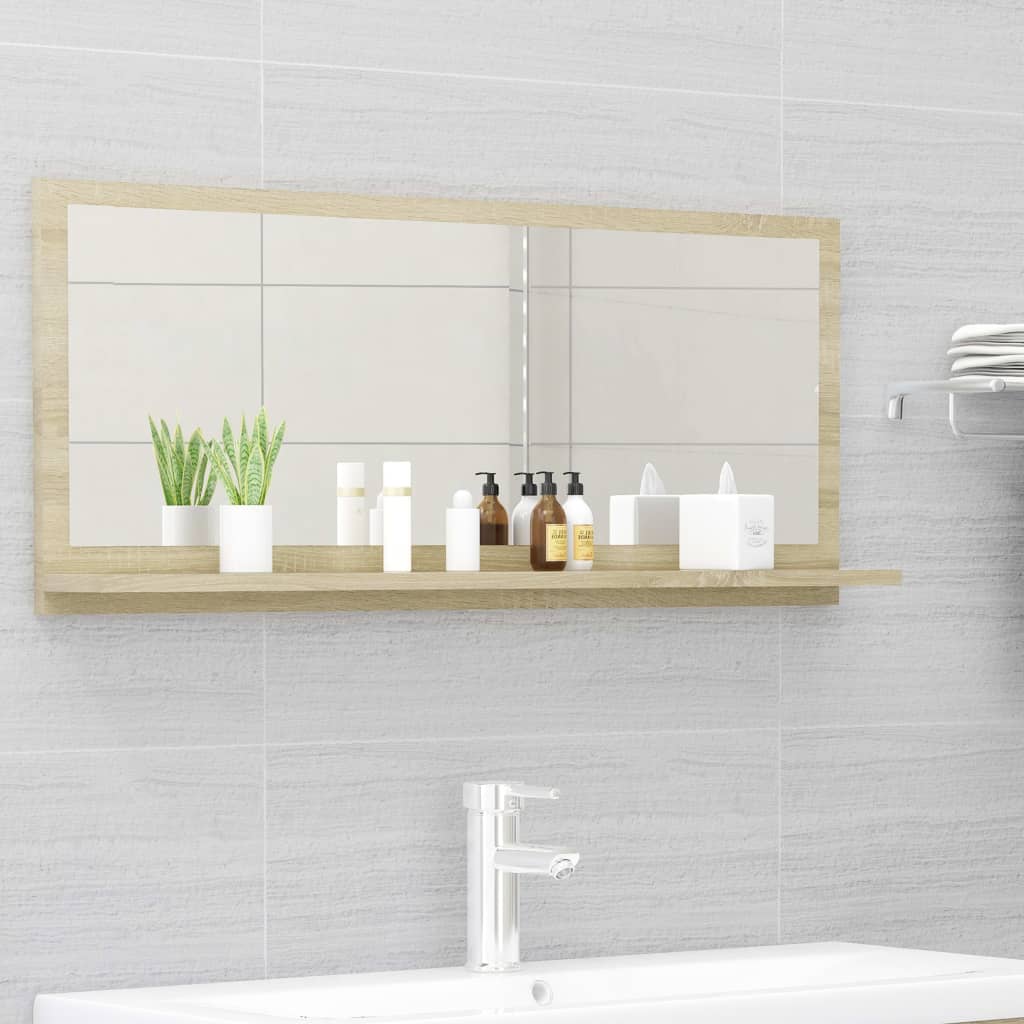 Petrashop  Koupelnové zrcadlo dub sonoma 90 x 10,5 x 37 cm dřevotříska