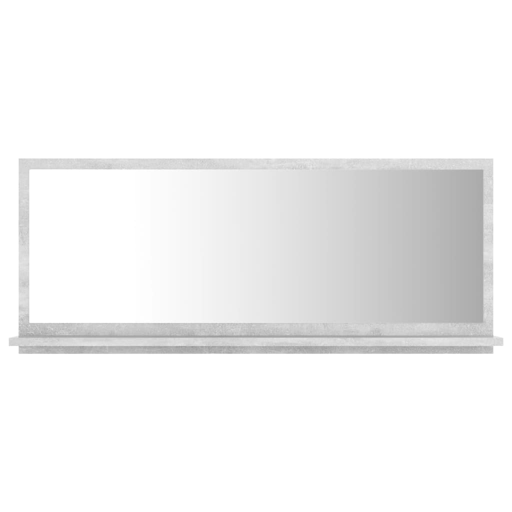 Image of vidaXL Bathroom Mirror Concrete Grey 90x10.5x37 cm Engineered Wood