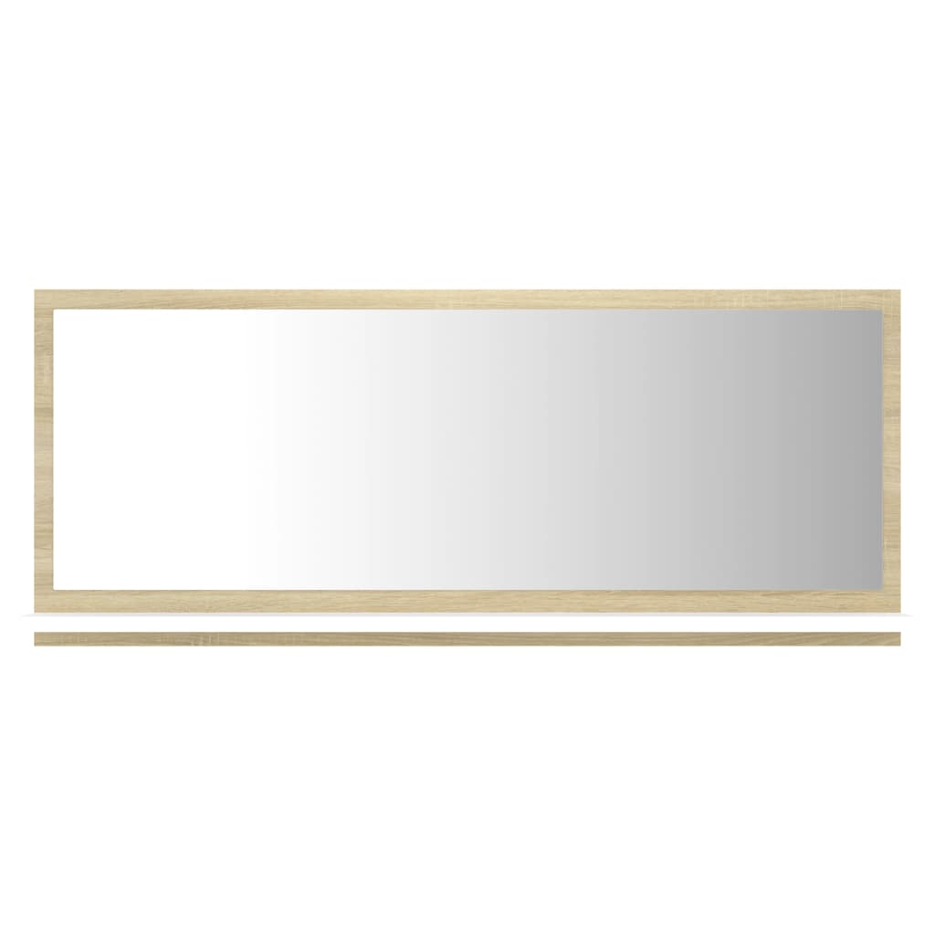 Image of vidaXL Bathroom Mirror White and Sonoma Oak 90x10.5x37 cm Engineered Wood