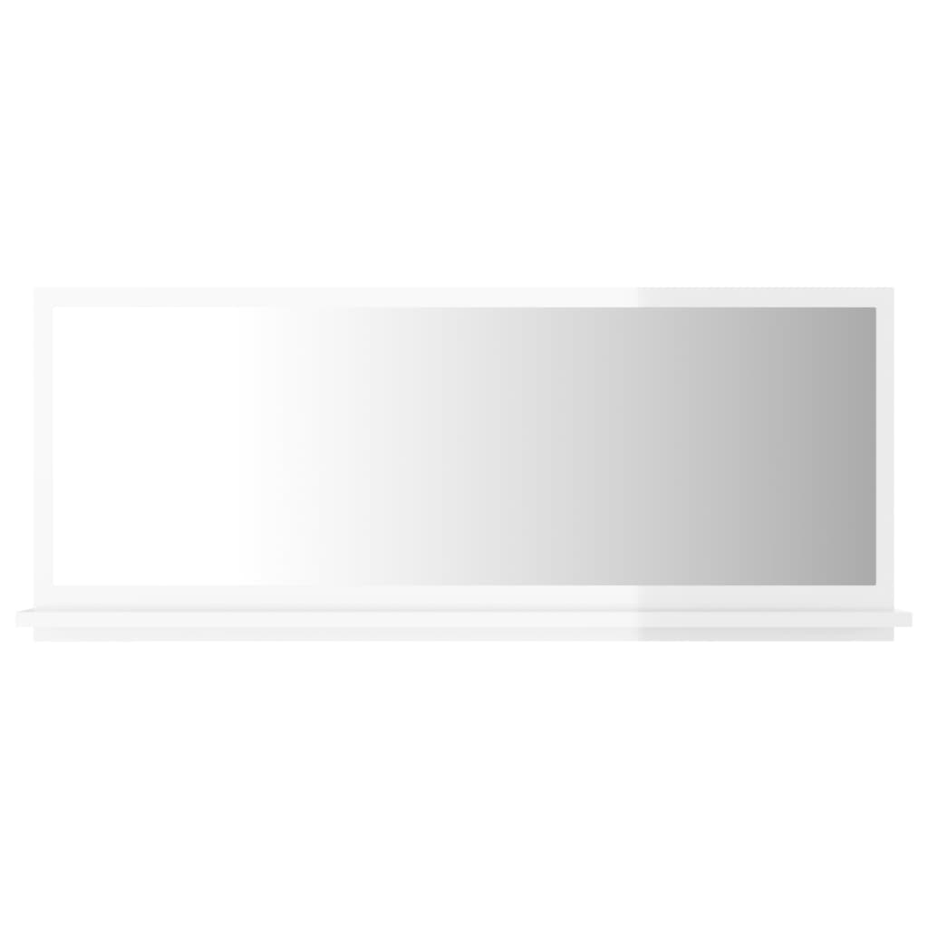 Badspiegel Hochglanz-Weiß 90×10,5×37 cm Spanplatte