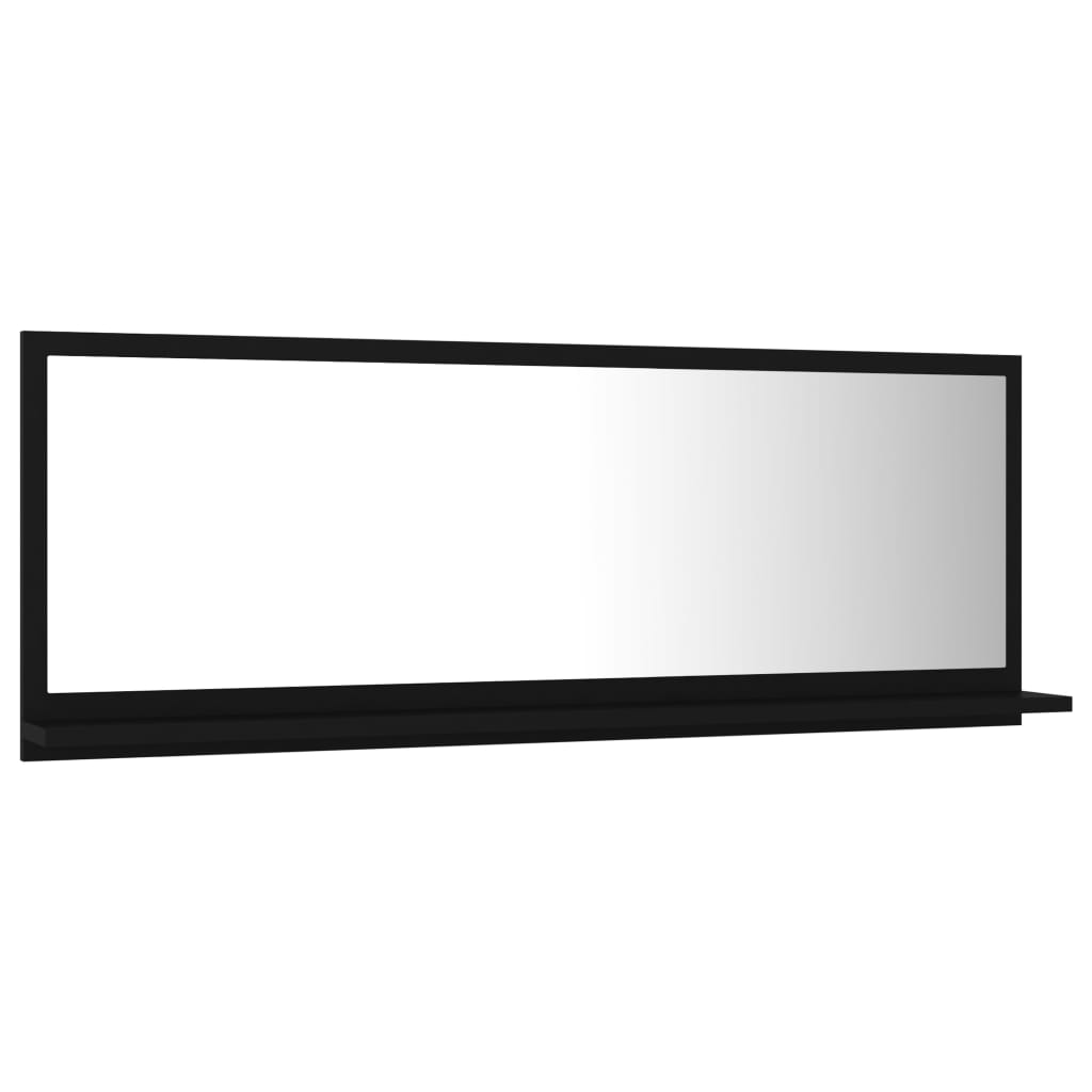 vidaXL Miroir de salle de bain Noir 100x10,5x37 cm Aggloméré