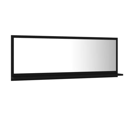 vidaXL vannasistabas spogulis, melns, 100x10,5x37 cm, skaidu plāksne