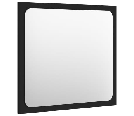 vidaXL Bathroom Mirror Black 15.7"x0.6"x14.6" Engineered Wood