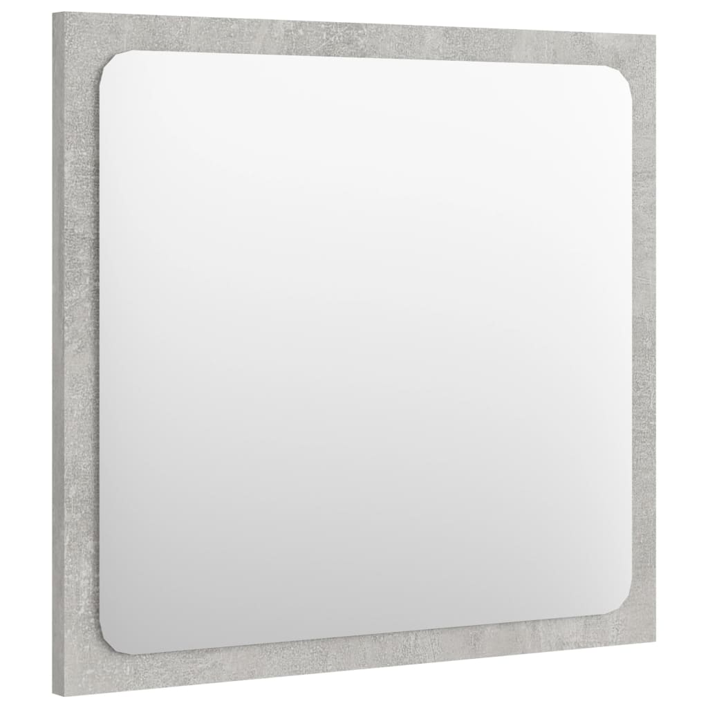 vidaXL Bathroom Mirror Concrete Gray 15.7"x0.6"x14.6" Chipboard