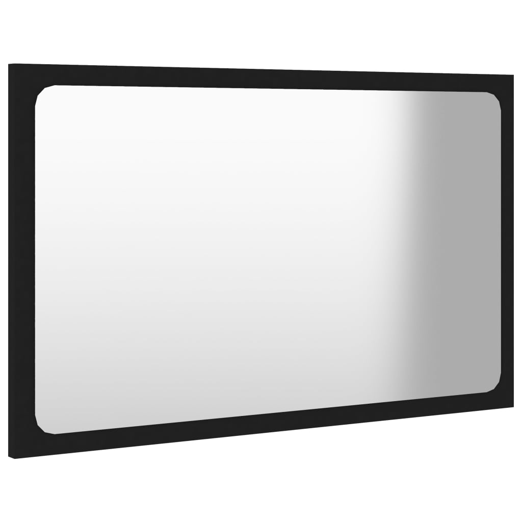 vidaXL Bathroom Mirror Black 23.6"x0.6"x14.6" Engineered Wood