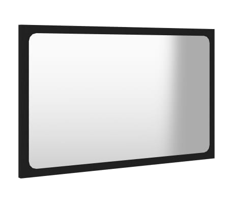 vidaXL Koupelnové zrcadlo černé 60 x 1,5 x 37 cm dřevotříska