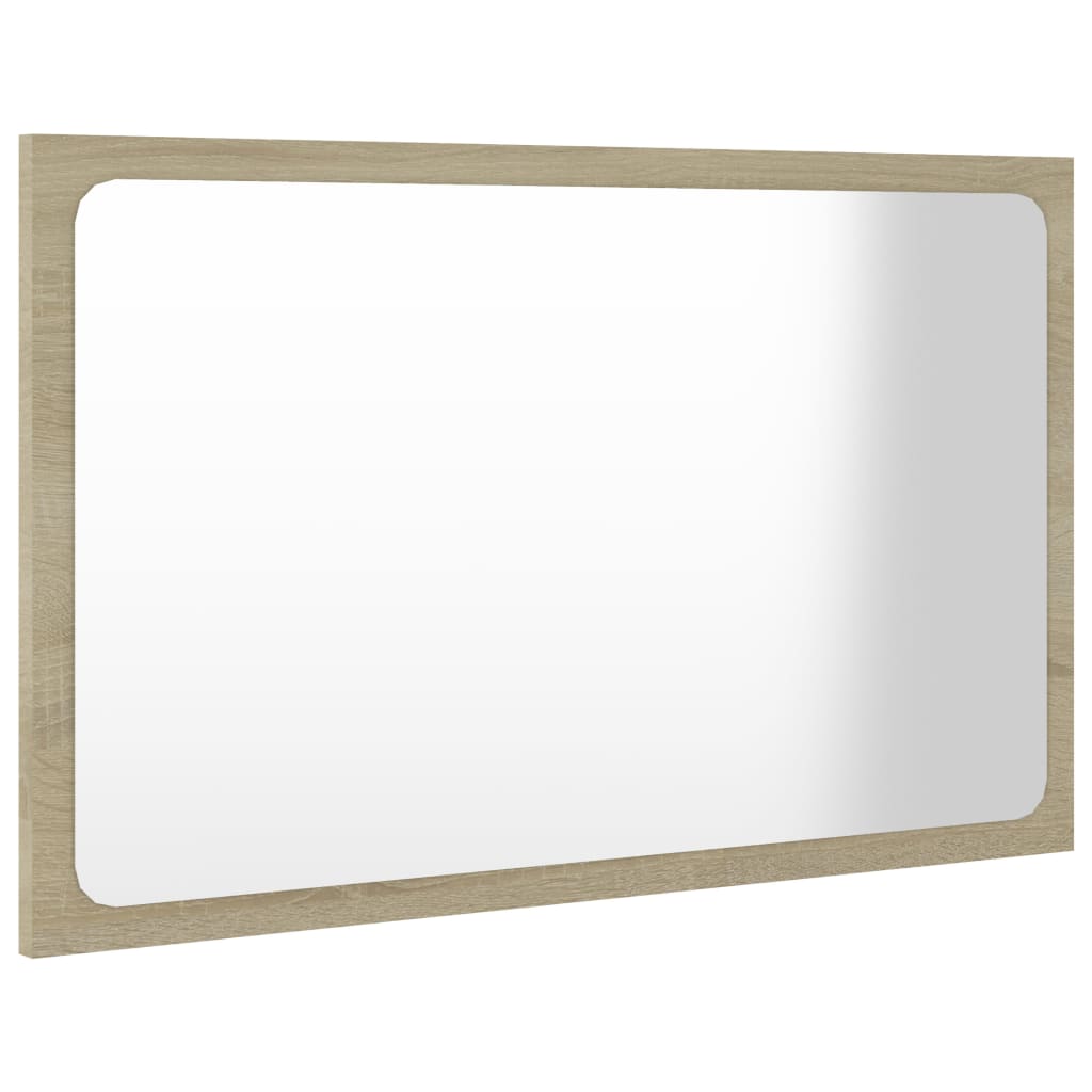 vidaXL Bathroom Mirror Sonoma Oak 23.6"x0.6"x14.6" Chipboard