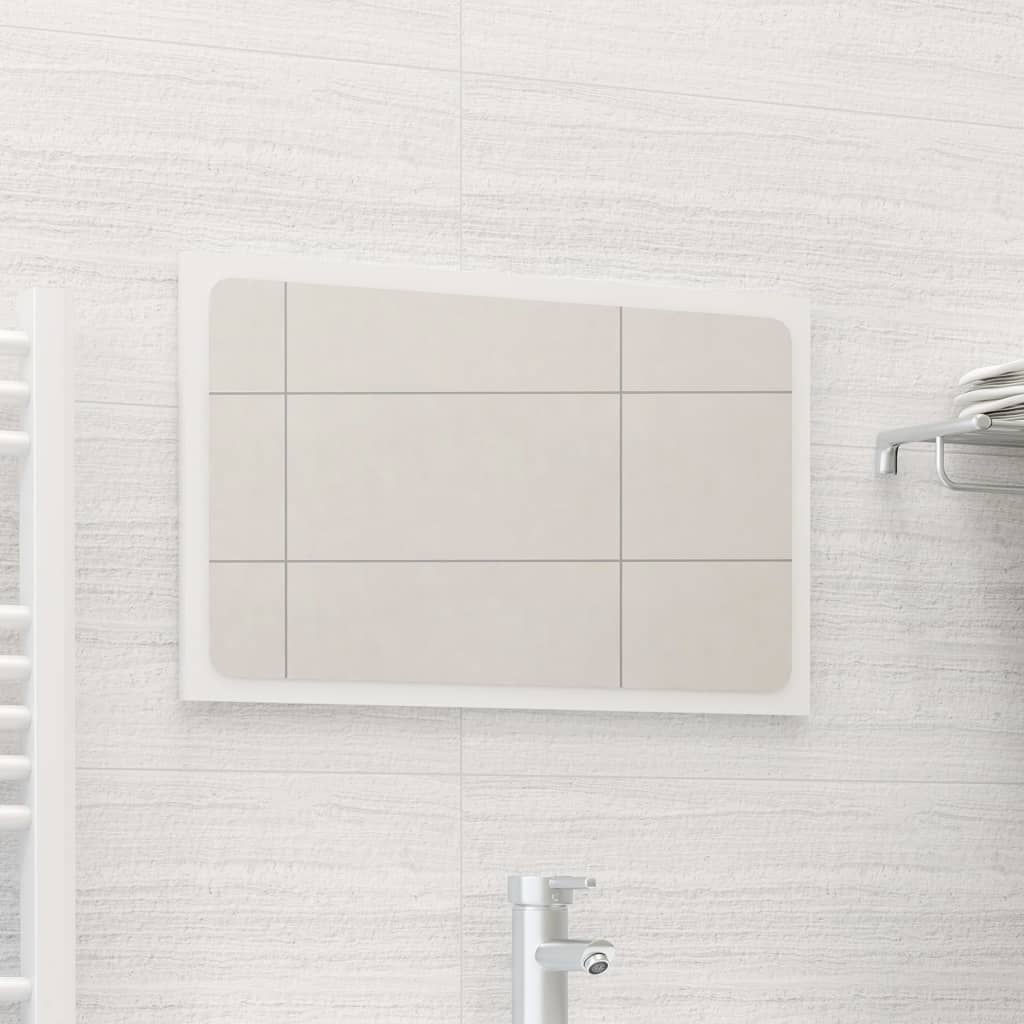 vidaXL badeværelsesspejl 60x1,5x37 cm spånplade hvid højglans