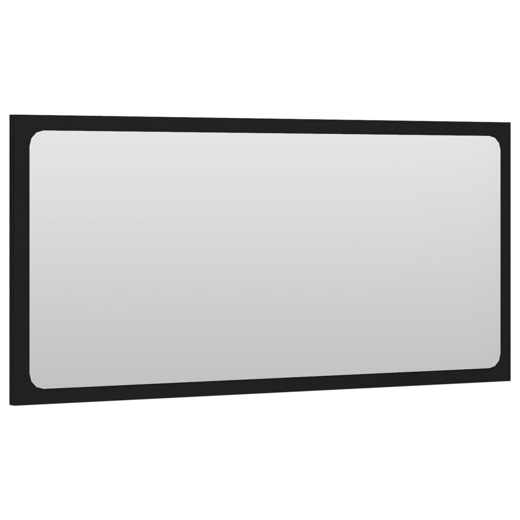 vidaXL Bathroom Mirror Black 31.5"x0.6"x14.6" Chipboard