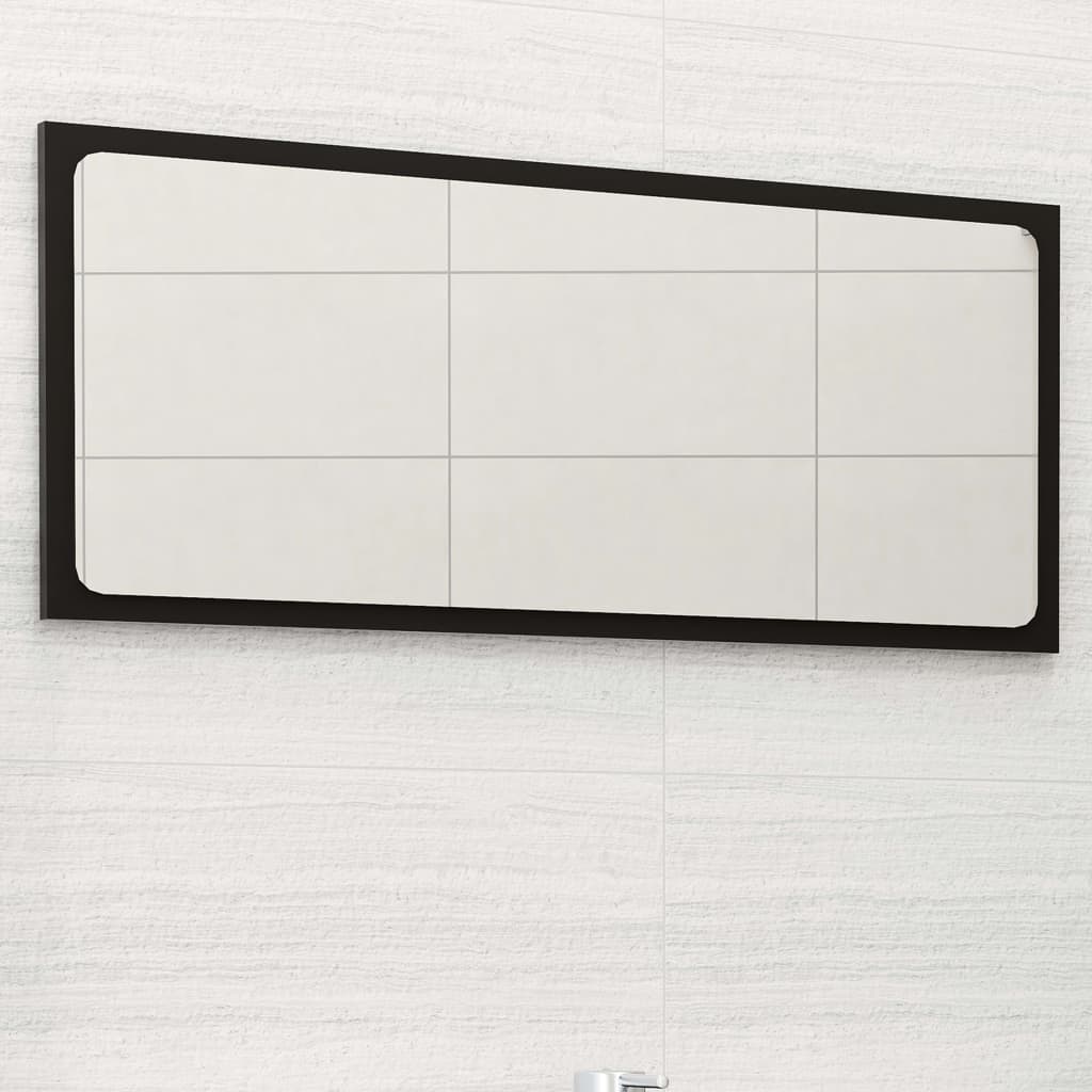 vidaXL Oglindă de baie, negru, 80×1,5×37 cm, PAL vidaXL imagine 2022 1-1.ro