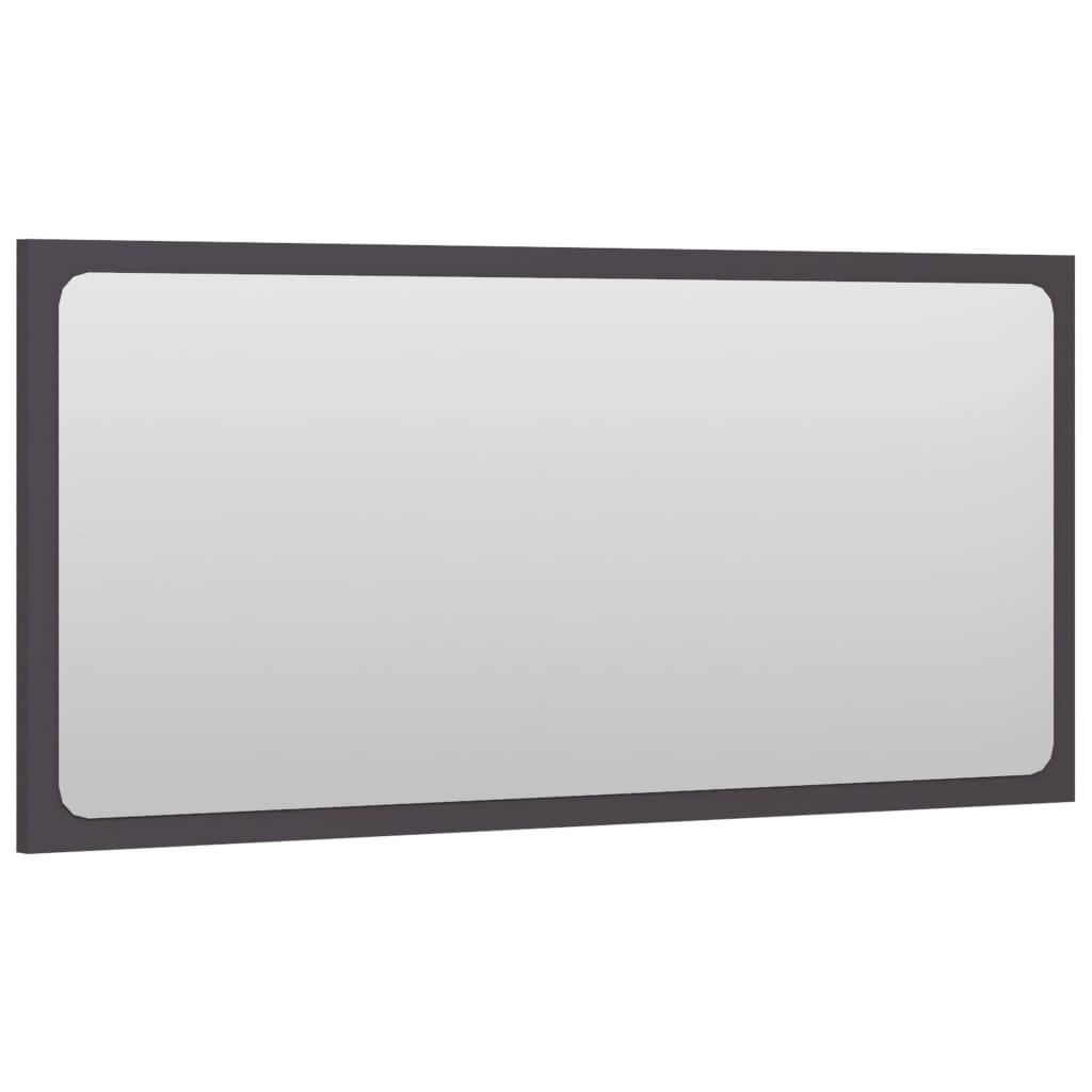 vidaXL Bathroom Mirror Gray 31.5"x0.6"x14.6" Chipboard