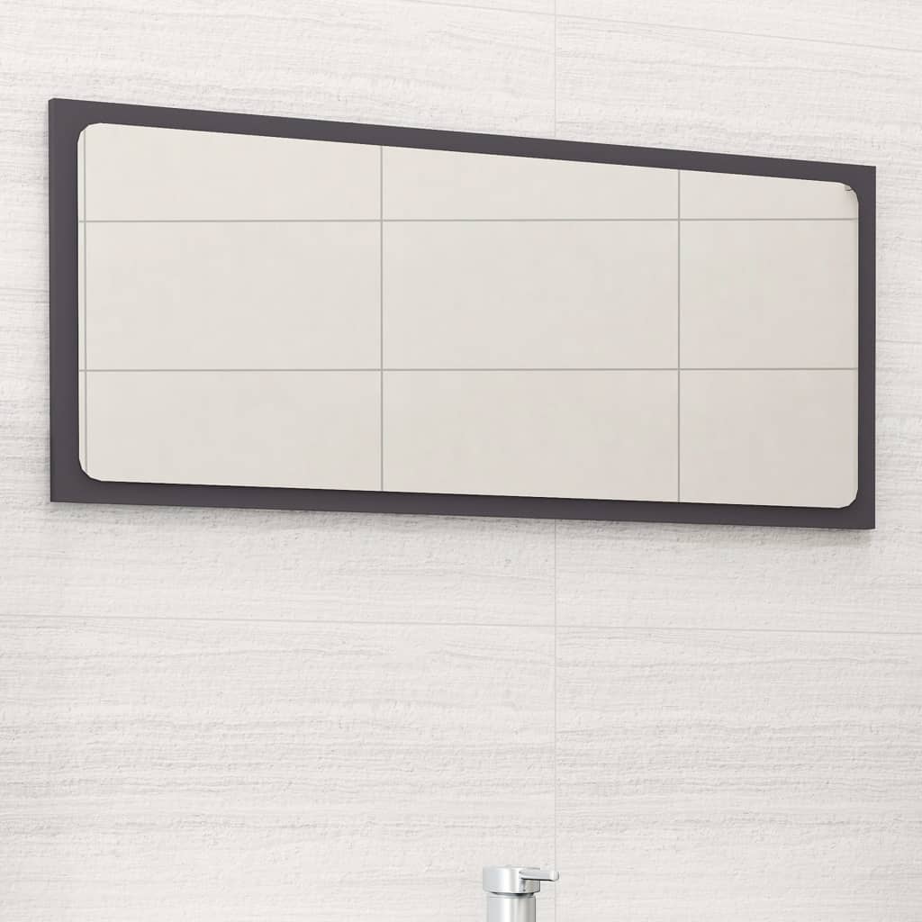 vidaXL Oglindă de baie, gri, 80×1,5×37 cm, PAL vidaXL
