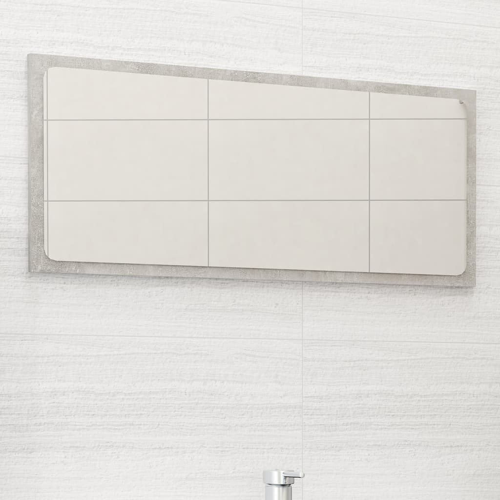 vidaXL Oglindă de baie, gri beton, 80×1,5×37 cm, PAL vidaxl.ro
