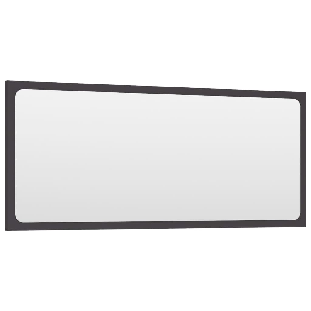 vidaXL Bathroom Mirror Gray 35.4"x0.6"x14.6" Chipboard