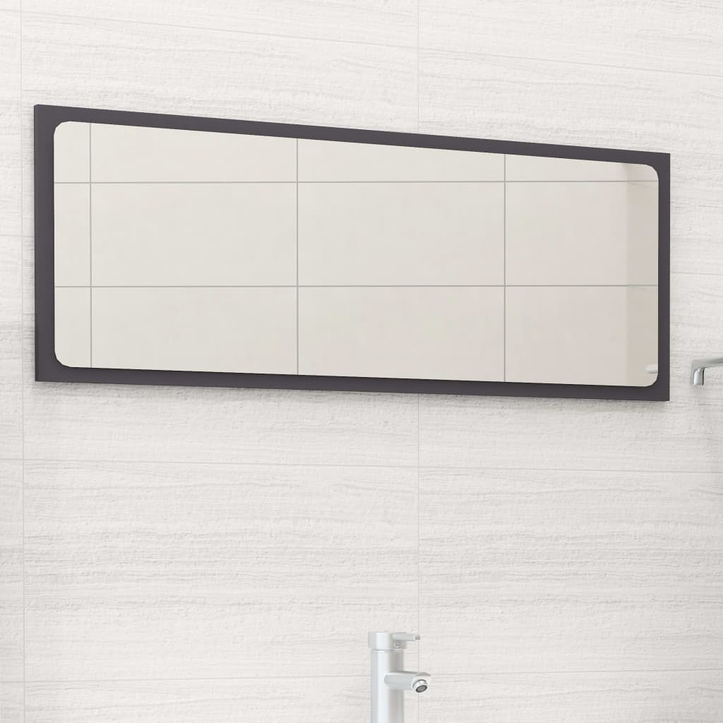 Badspiegel Grau 90×1,5×37 cm Spanplatte