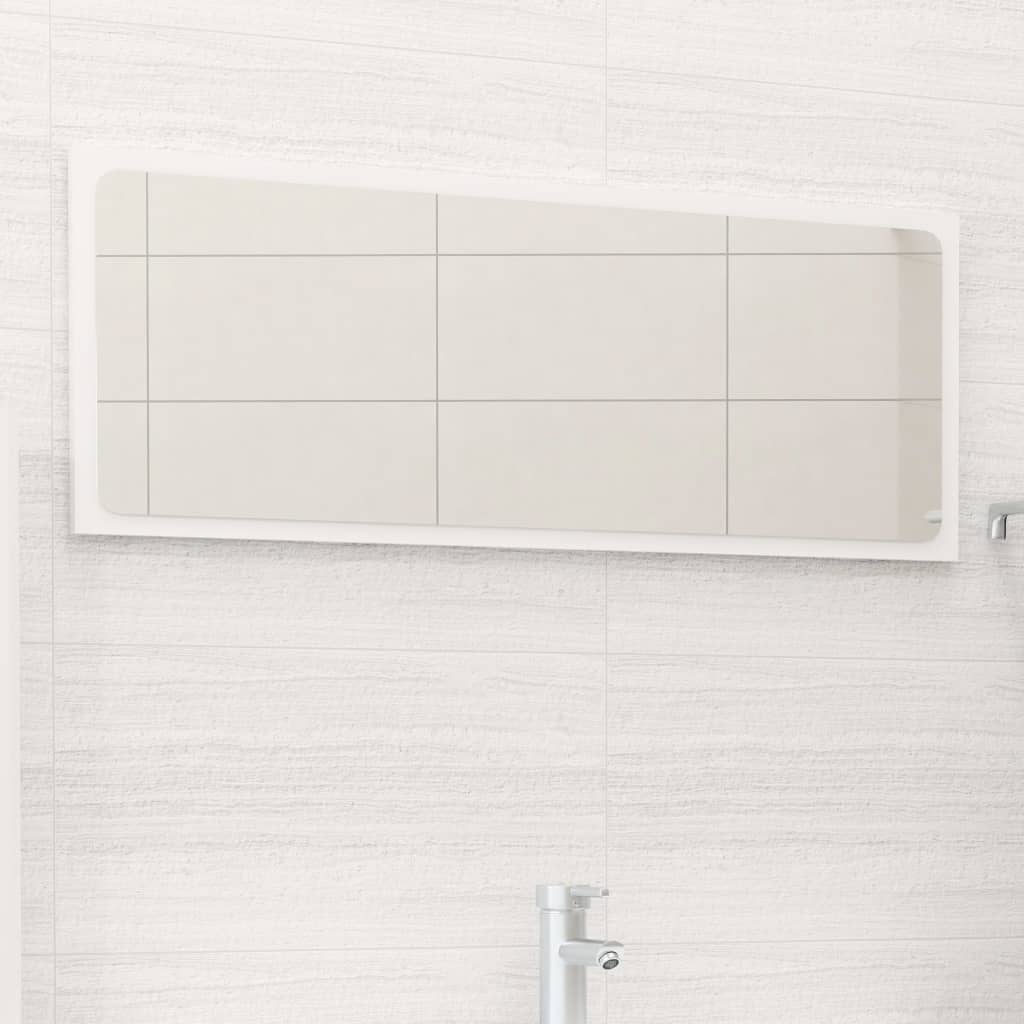 Petrashop  Koupelnové zrcadlo bílé vysoký lesk 90x1,5x37 cm dřevotříska