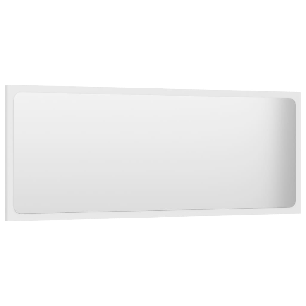 vidaXL Bathroom Mirror White 39.4"x0.6"x14.6" Chipboard