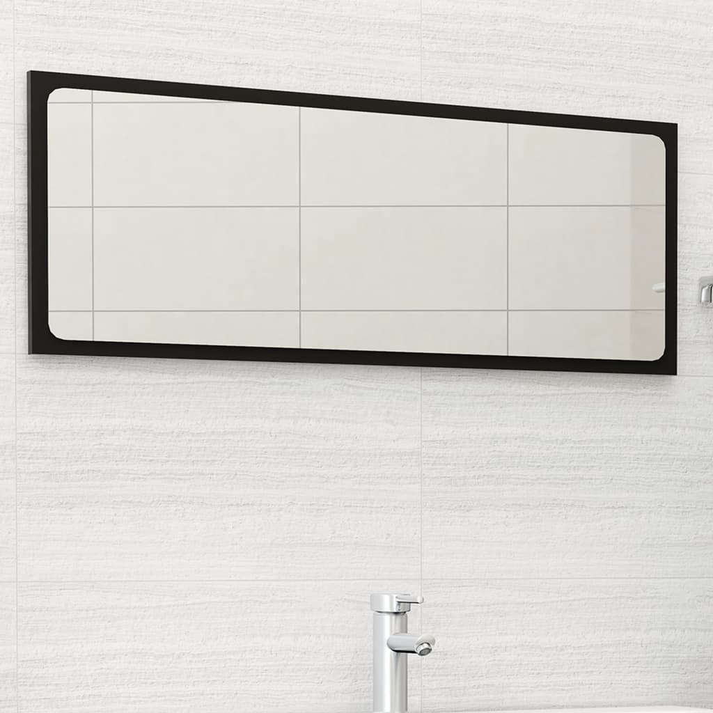 vidaXL badeværelsesspejl 100x1,5x37 cm spånplade sort
