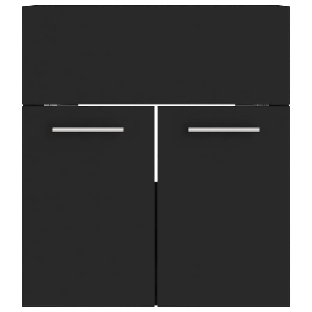 Waschbeckenunterschrank Schwarz 41×38,5×46 cm Spanplatte