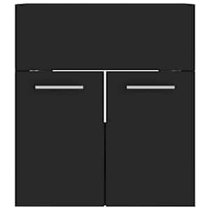 vidaXL シンクキャビネット ブラック 41x38.5x46cm エンジニアリングウッド