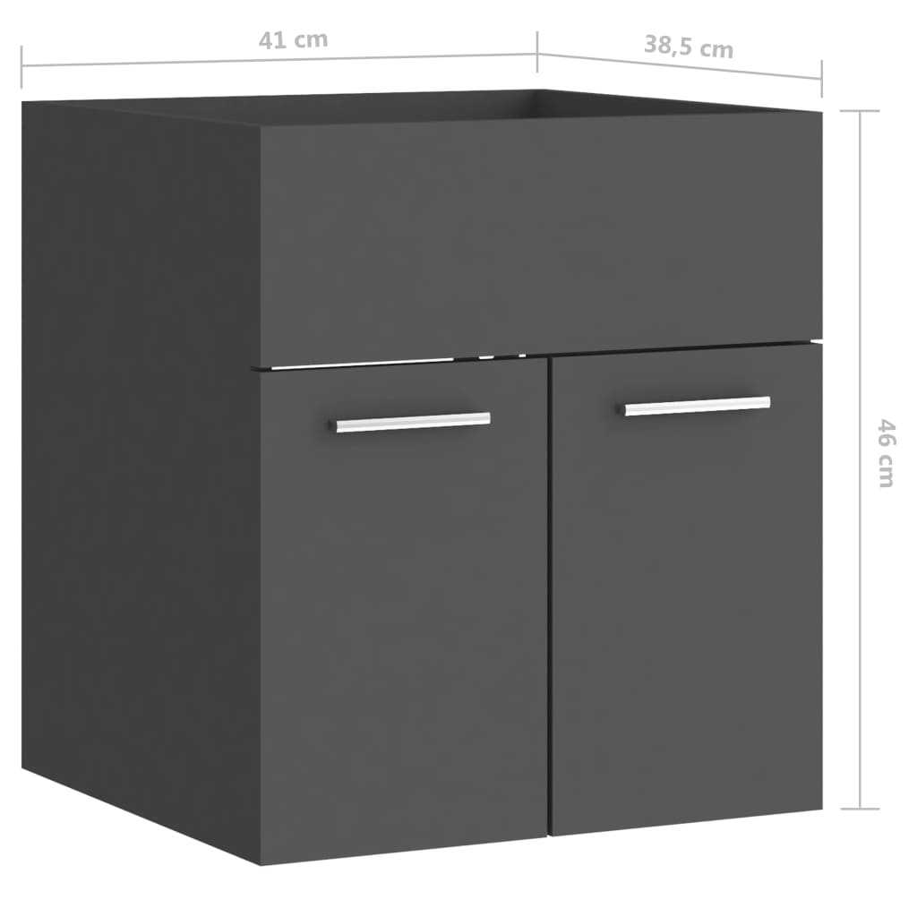 Waschbeckenunterschrank Grau 41×38,5×46 cm Spanplatte