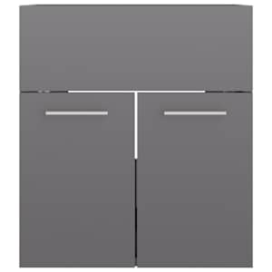 vidaXL Sink Cabinet High Gloss Grey 41x38.5x46 cm Engineered Wood