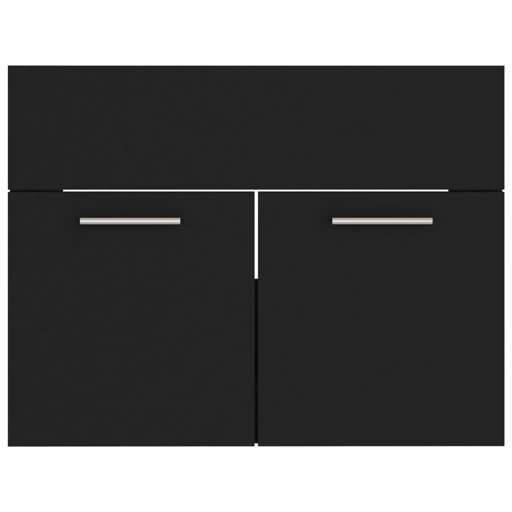 Waschbeckenunterschrank Schwarz 60×38,5×46 cm Spanplatte