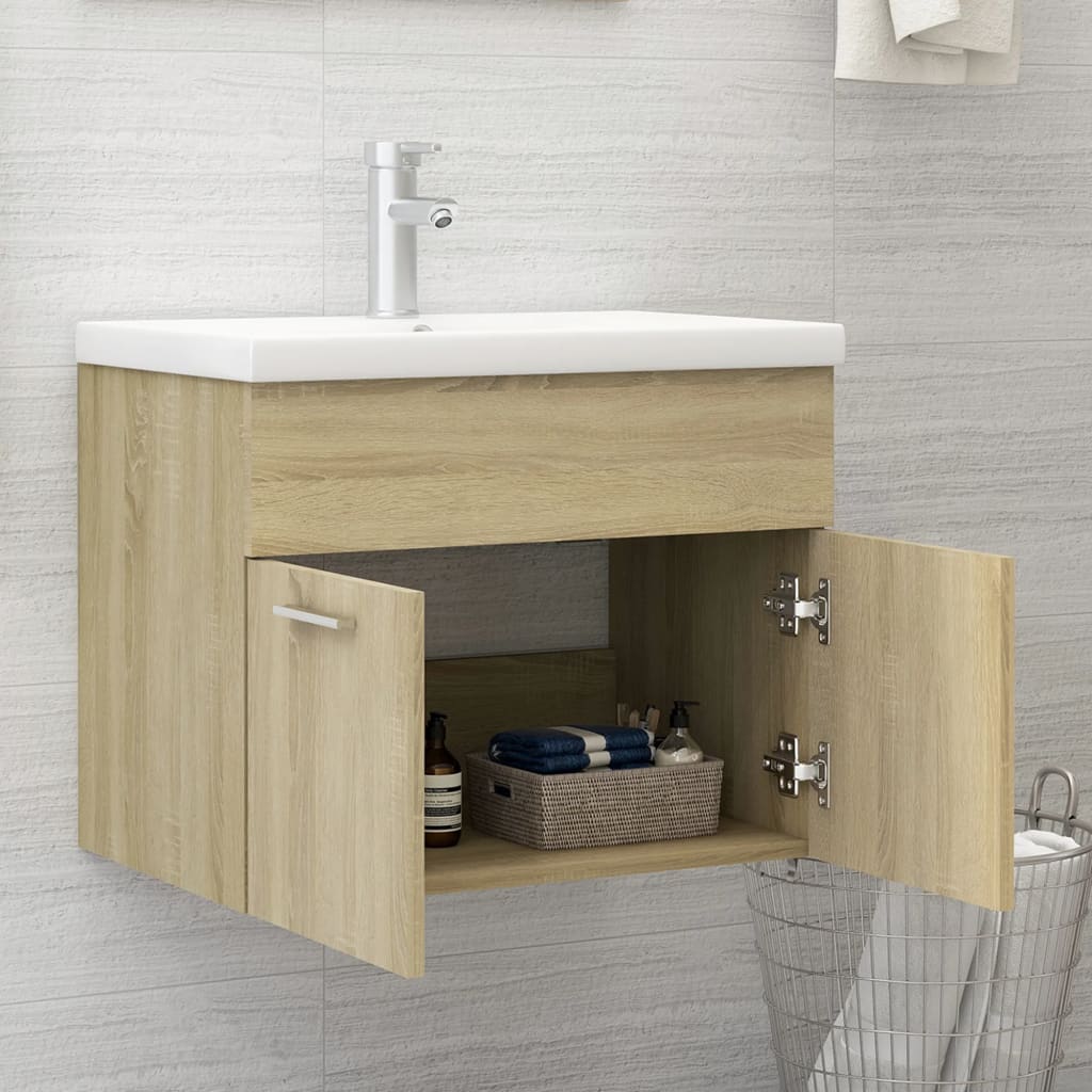 

vidaXL Wastafelkast 60x38,5x46 cm spaanplaat sonoma eikenkleurig