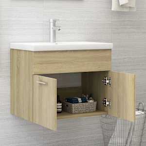 vidaXL Sink Cabinet Sonoma Oak 60x38.5x46 cm Engineered Wood