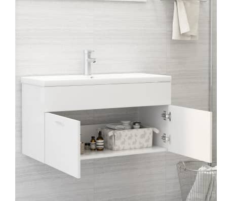 vidaXL Armoire d'&eacute;vier Blanc 90x38,5x46 cm Bois d&rsquo;ing&eacute;nierie