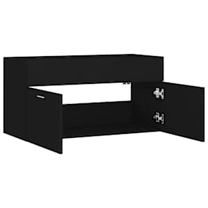 Skříňka pod umyvadlo černá 90x38,5x46 cm kompozitní dřevo - obrázek 7