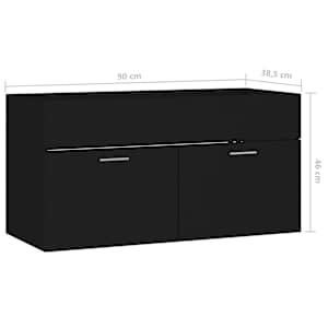 Skříňka pod umyvadlo černá 90x38,5x46 cm kompozitní dřevo - obrázek 8