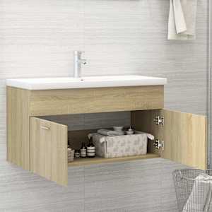 Skříňka pod umyvadlo dub sonoma 90x38,5x46 cm kompozitní dřevo - obrázek 3
