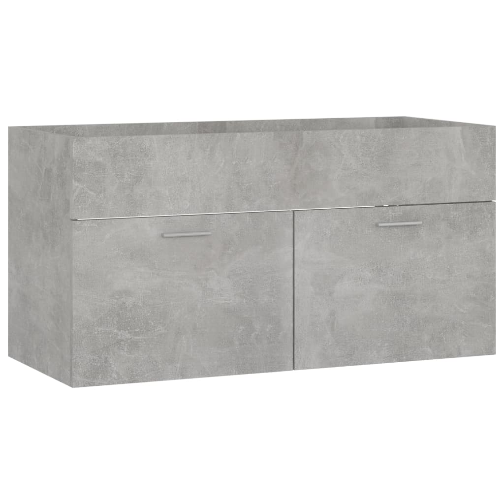 Dulap de chiuvetă, gri beton, 90×38,5×46 cm, PAL