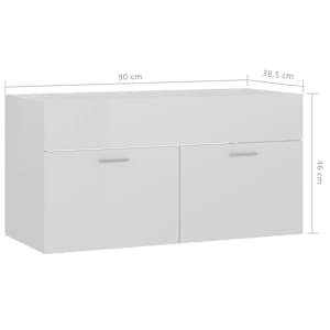Skříňka pod umyvadlo bílá vysoký lesk 90x38,5x46 cm - obrázek 8
