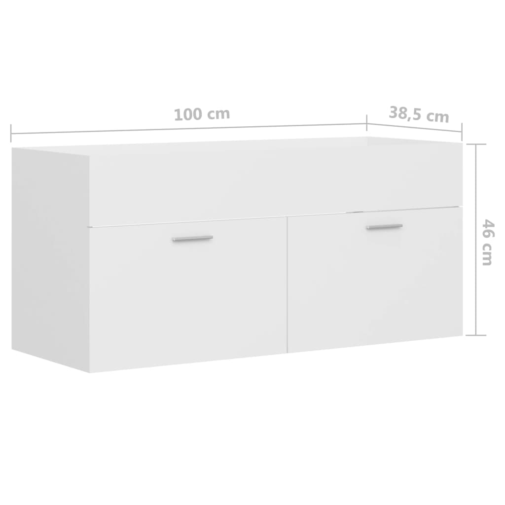 Waschbeckenunterschrank Weiß 100×38,5×46 cm Spanplatte