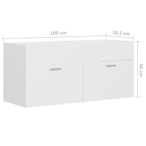 Skříňka pod umyvadlo bílá 100x38,5x46 cm kompozitní dřevo - obrázek 8