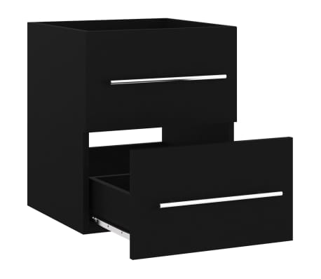 vidaXL Sink Cabinet Black 41x38.5x48 cm Engineered Wood