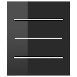 vidaXL Spintelė praustuvui, juoda, 41x38,5x48cm, apdirbta mediena