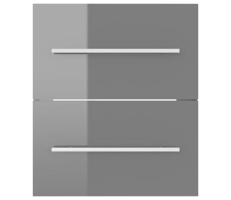 vidaXL Tvättställsskåp grå högglans 41x38,5x48 cm spånskiva